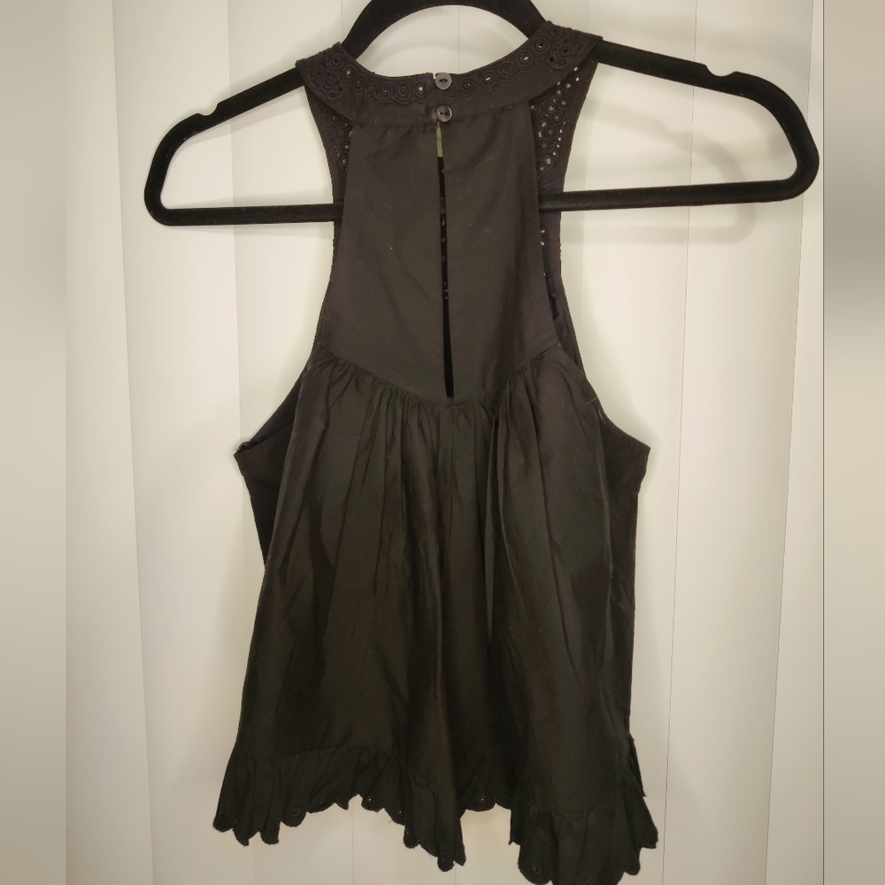 Zara Black Crop Flowey Sleeveless Top Size M - Picture 2 of 5